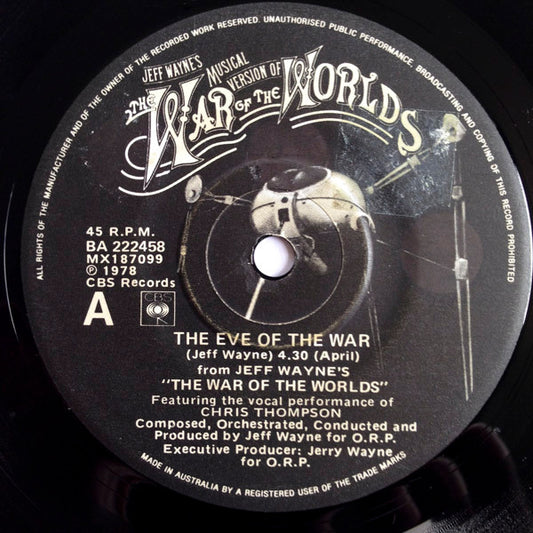 Jeff Wayne : The Eve Of The War (7", Single)