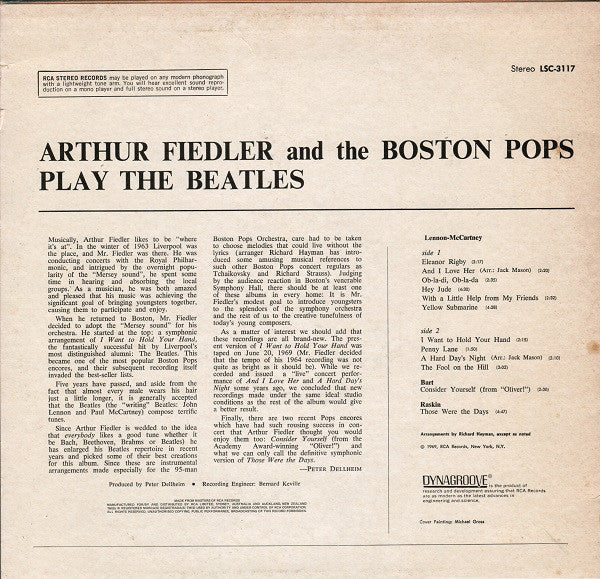 Arthur Fiedler And The Boston Pops* : Play The Beatles (LP, Album, RE)