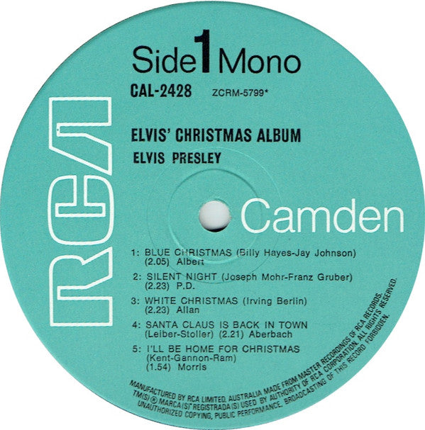 Elvis Presley : Elvis' Christmas Album (LP, Album, Mono)
