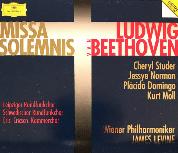 Ludwig van Beethoven - Cheryl Studer, Jessye Norman, Placido Domingo, Kurt Moll, Rundfunkchor Leipzig, Radiokören, Eric Ericsons Kammarkör, Wiener Philharmoniker, James Levine (2) : Missa Solemnis (2xCD, Album)