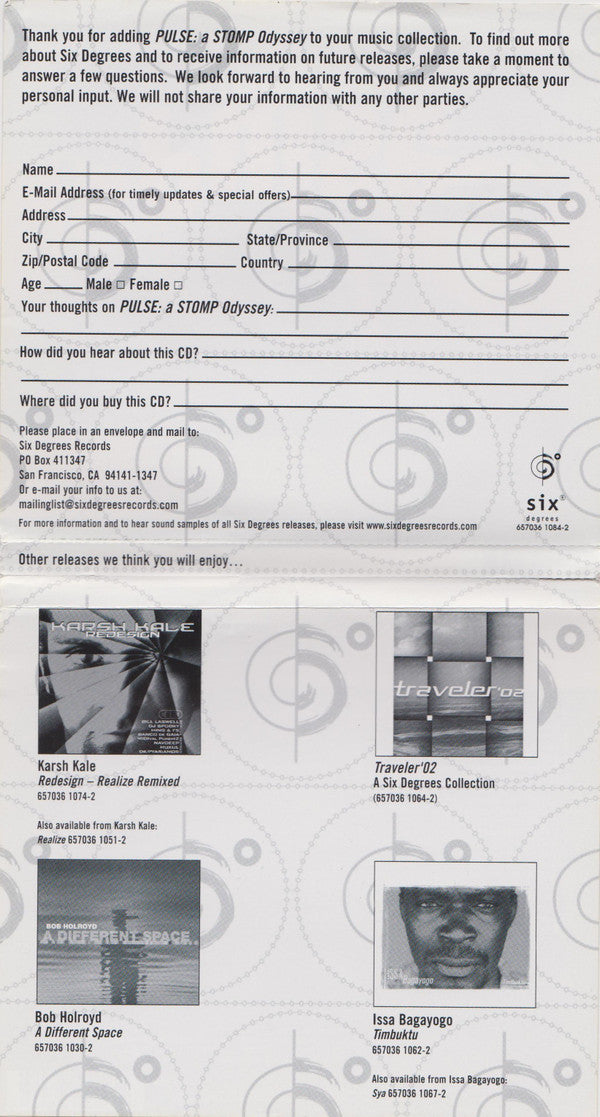 Various : Pulse: A Stomp Odyssey (HDCD, Comp)