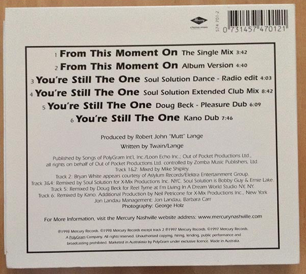 Shania Twain : From This Moment On (CD, Maxi, Dig)