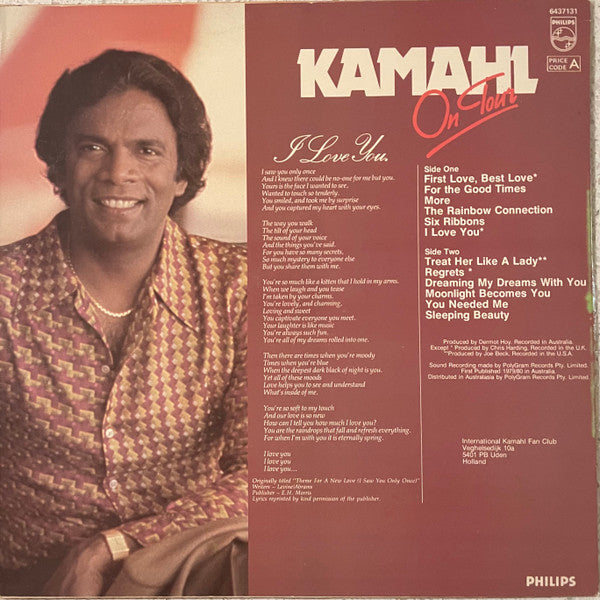 Kamahl : Kamahl On Tour (LP, Album)
