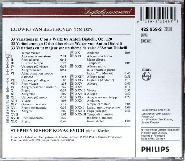 Beethoven* - Stephen Bishop Kovacevich* : Diabelli Variations (CD, Album)