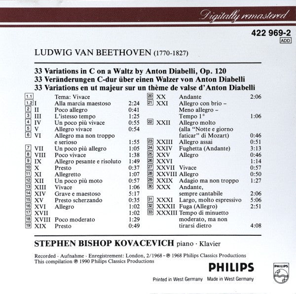 Beethoven* - Stephen Bishop Kovacevich* : Diabelli Variations (CD, Album)