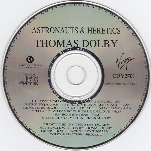 Thomas Dolby : Astronauts & Heretics (CD, Album)