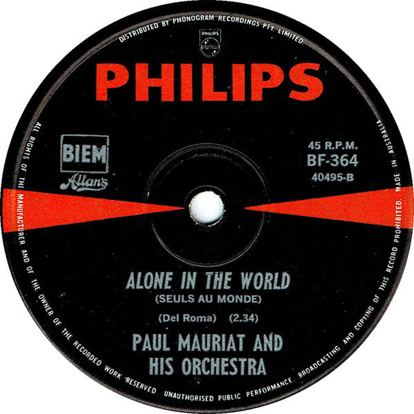 Paul Mauriat And His Orchestra : Love Is Blue (L'Amour Est Bleu) (7", Single, RP, Thi)