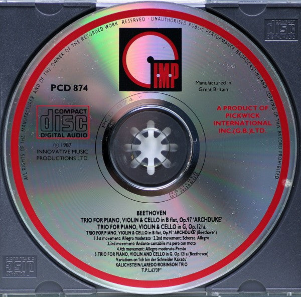Ludwig van Beethoven - Kalichstein-Laredo-Robinson Trio : Trio For Piano, Violin And Cello In B Flat, Op. 97 "Archduke" / Trio For Piano, Violin And Cello In G, Op. 121a (CD)