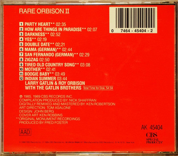 Roy Orbison : Rare Orbison II (CD, Comp)