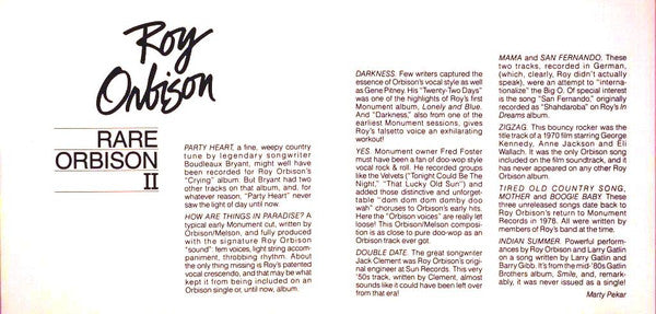 Roy Orbison : Rare Orbison II (CD, Comp)