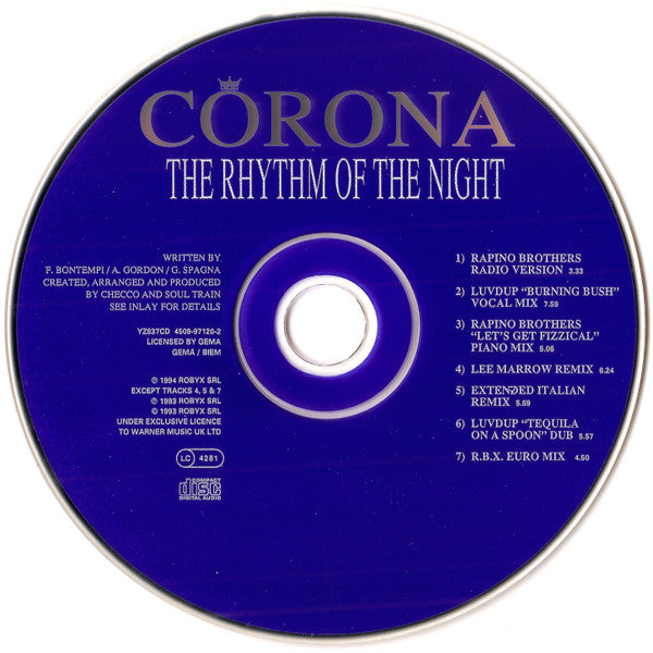 Corona : The Rhythm Of The Night (The Complete Remix CD) (CD, Single, May)