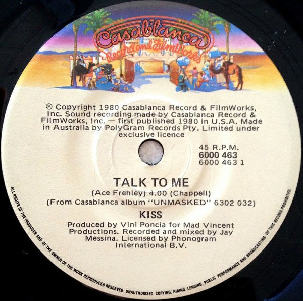 Kiss : Talk To Me (7", Single)
