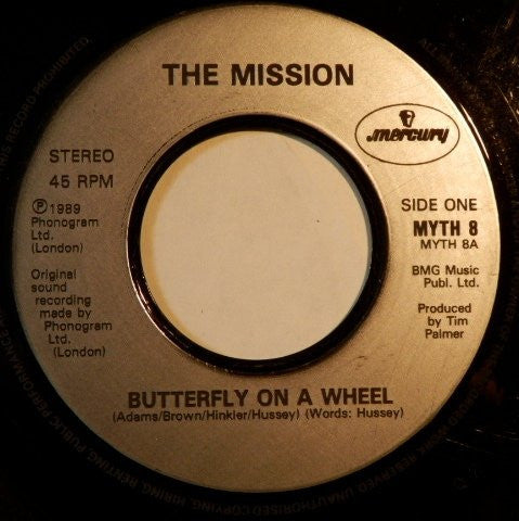 The Mission : Butterfly On A Wheel (7", Single, Sil)