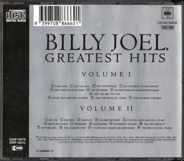 Billy Joel : Greatest Hits Volume I & Volume II (2xCD, Comp)