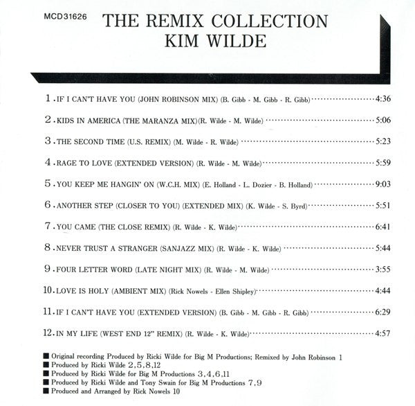 Kim Wilde : The Remix Collection (CD, Comp)