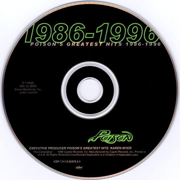 Poison (3) : Poison's Greatest Hits 1986-1996 (CD, Comp, Club, RM)