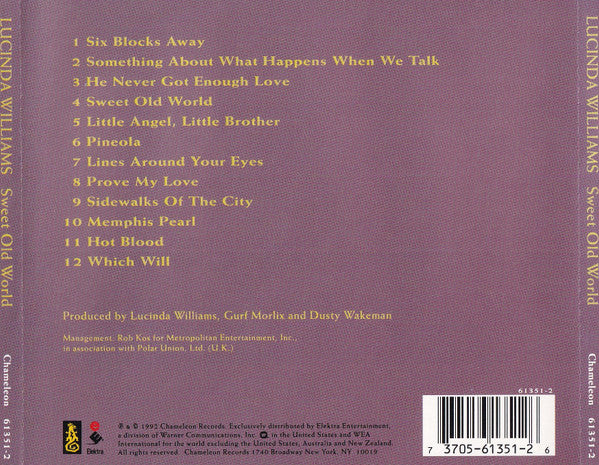 Lucinda Williams : Sweet Old World (CD, Album)
