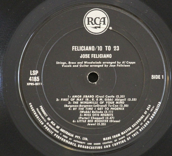 José Feliciano : 10 To 23 (LP, Album)