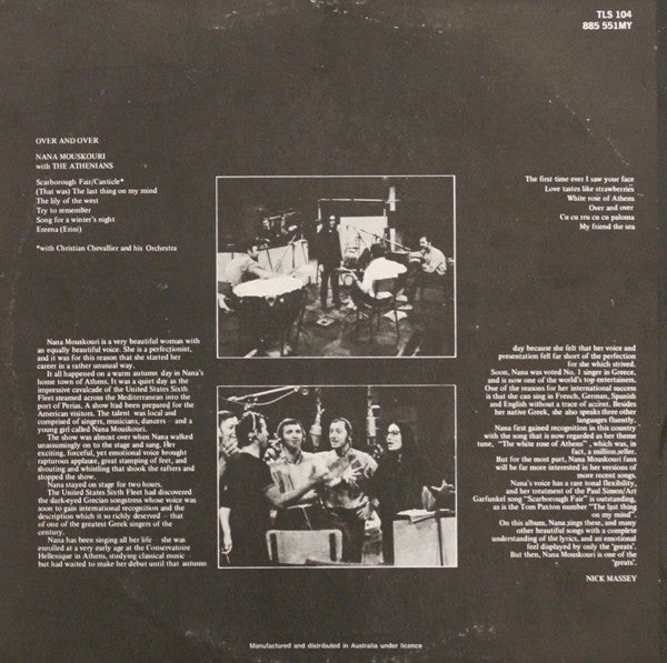 Nana Mouskouri : Over & Over (LP, Album)