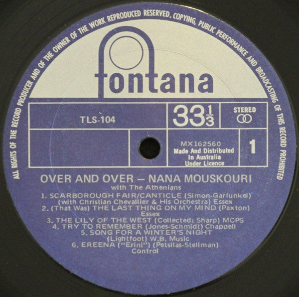 Nana Mouskouri : Over & Over (LP, Album)