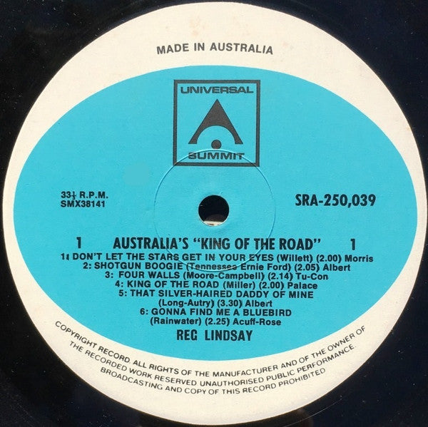 Reg Lindsay : Australia's King Of The Road (LP, Comp)