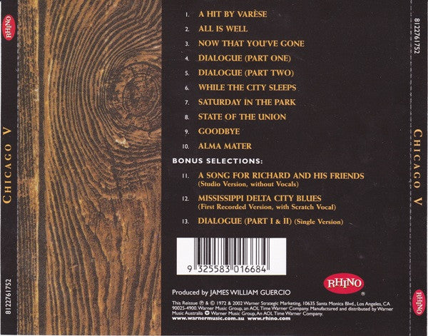 Chicago (2) : Chicago V (CD, Album, RE)