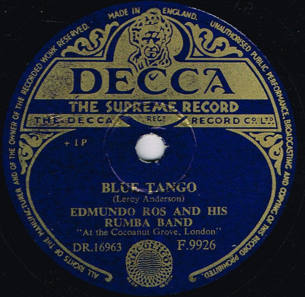 Edmundo Ros And His Rumba Band : Blue Tango / A-Round The Corner (Shellac, 10")