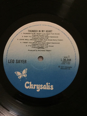 Leo Sayer : Thunder In My Heart (LP, Album)