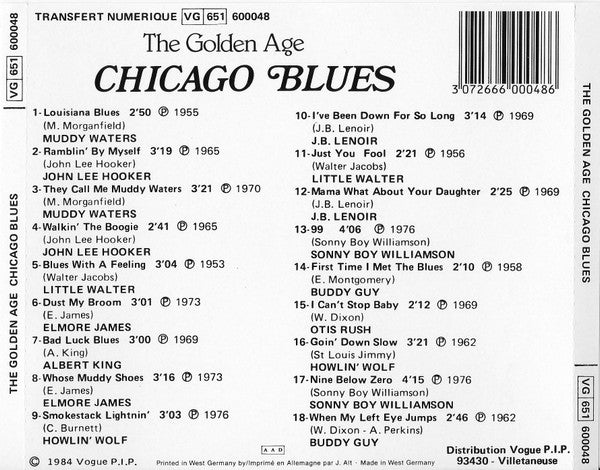 Various : The Golden Age Of The Chicago Blues (CD, Comp)