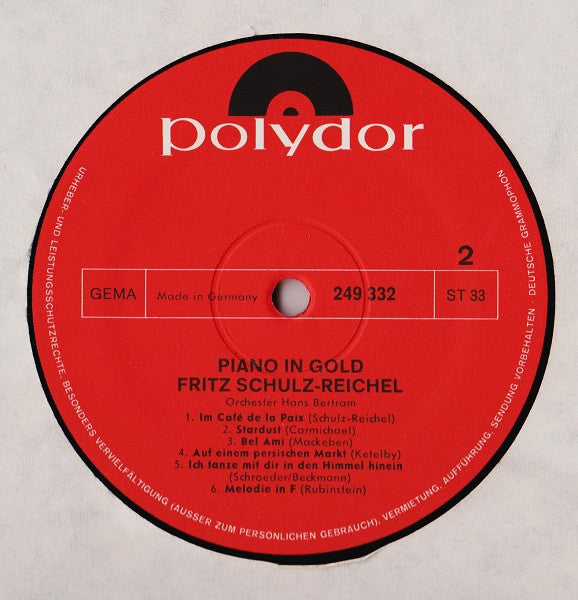 Fritz Schulz-Reichel : Piano In Gold (LP)