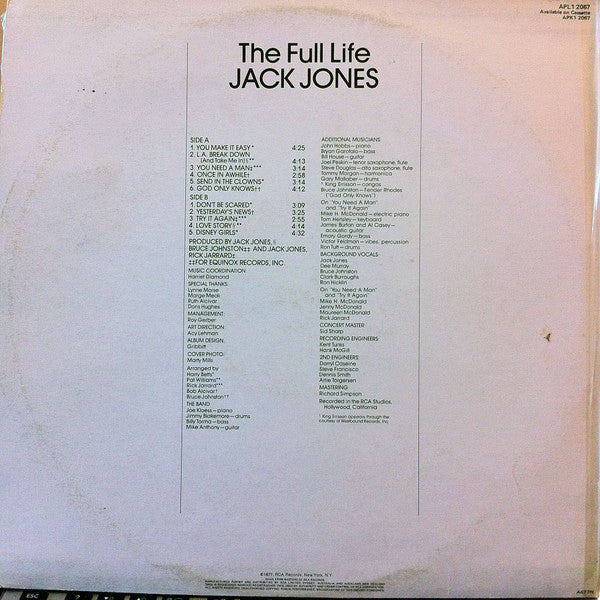 Jack Jones : The Full Life (LP, Album)