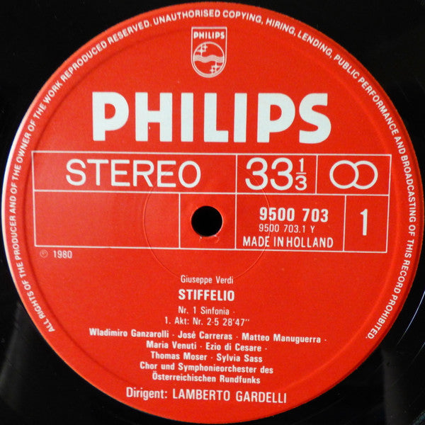 Verdi* / José Carreras, Sylvia Sass, Matteo Manuguerra, Wladimiro Ganzarolli, Ezio Di Cesare, Maria Venuti, Thomas Moser / ORF Symphony Orchestra* And Chorus*, Lamberto Gardelli : Stiffelio (2xLP + Box, Album)