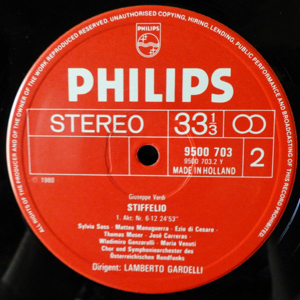 Verdi* / José Carreras, Sylvia Sass, Matteo Manuguerra, Wladimiro Ganzarolli, Ezio Di Cesare, Maria Venuti, Thomas Moser / ORF Symphony Orchestra* And Chorus*, Lamberto Gardelli : Stiffelio (2xLP + Box, Album)