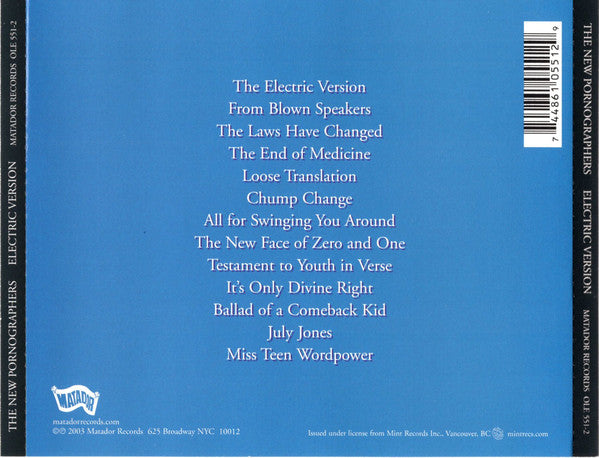 The New Pornographers : Electric Version (CD, Album)