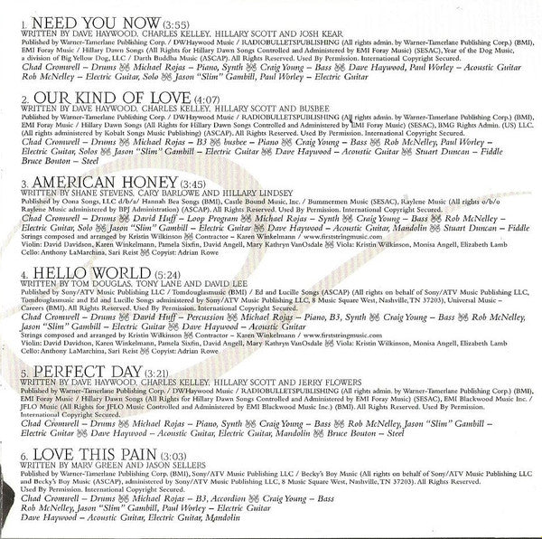 Lady Antebellum : Need You Now (CD, Album)