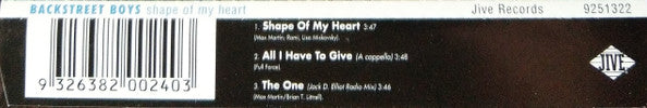 Backstreet Boys : Shape Of My Heart (CD, Single)