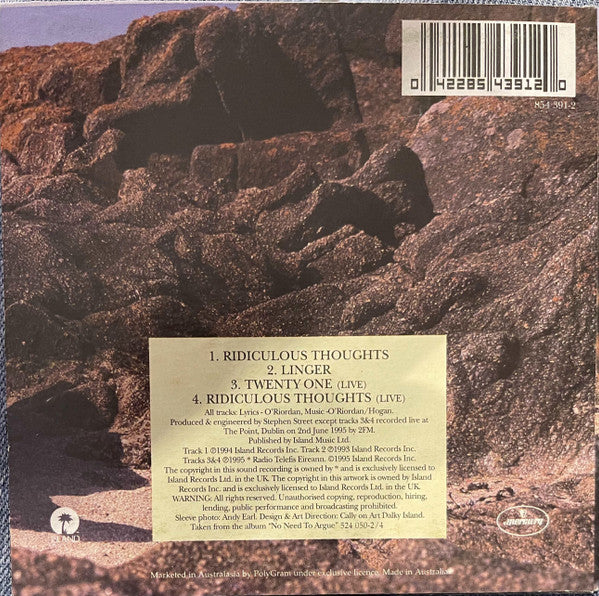 The Cranberries : Ridiculous Thoughts (CD, Single, Car)