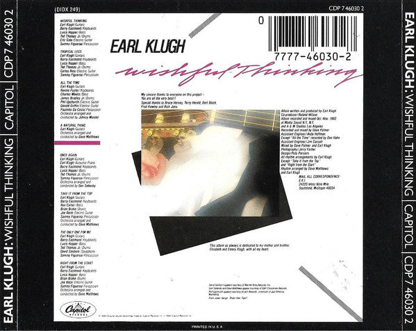 Earl Klugh : Wishful Thinking (CD, Album)