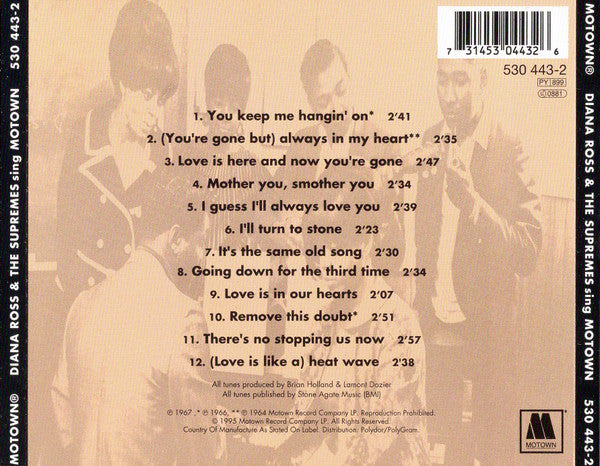 The Supremes : The Supremes Sing Motown (CD, Album, RE)