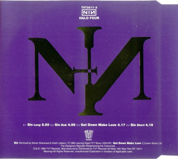 Nine Inch Nails : Sin (Long, Dub & Short) (CD, Single)