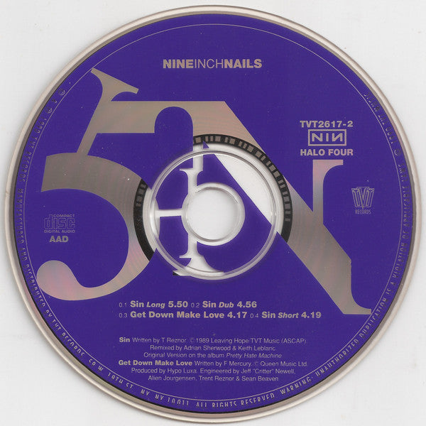 Nine Inch Nails : Sin (Long, Dub & Short) (CD, Single)