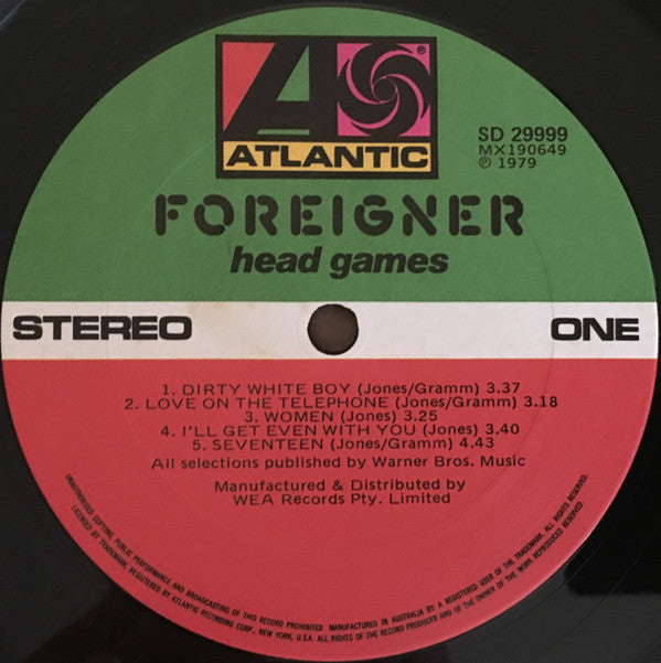 Foreigner : Head Games (LP, Album)