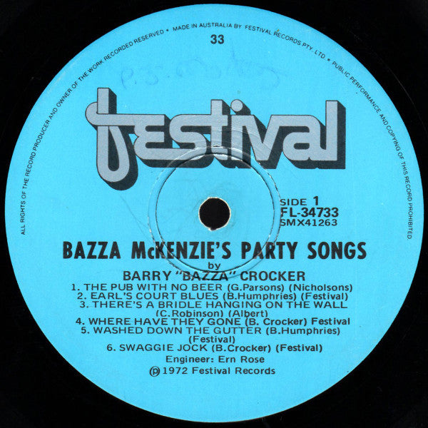Barry (Bazza) Crocker* : Bazza McKenzie's Party Songs (LP, Album)