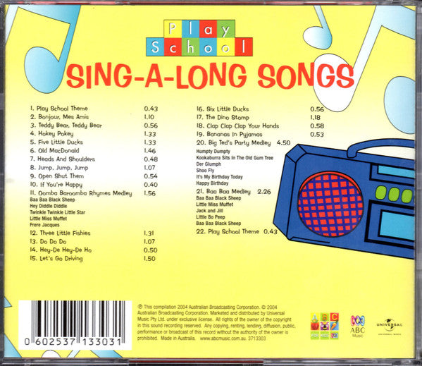 Play School : Sing-A-Long Songs (CD, Comp)