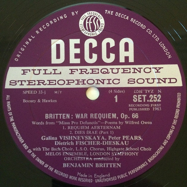 Benjamin Britten : War Requiem (2xLP, M/T + Box)