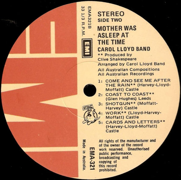 Carol Lloyd Band : Mother Was Asleep At The Time (LP, Album)