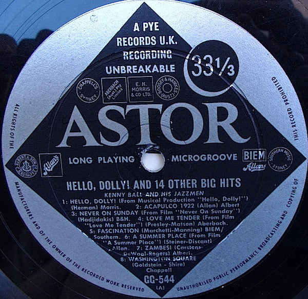 Kenny Ball And His Jazzmen : Hello Dolly And 14 Other Big Hits (LP)