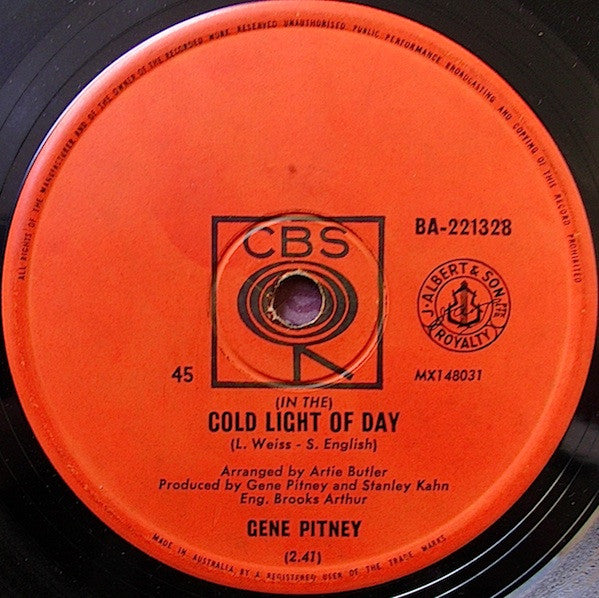 Gene Pitney : (In The) Cold Light Of Day (7", Single)
