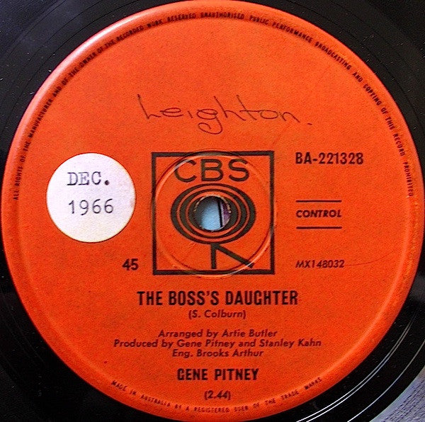 Gene Pitney : (In The) Cold Light Of Day (7", Single)