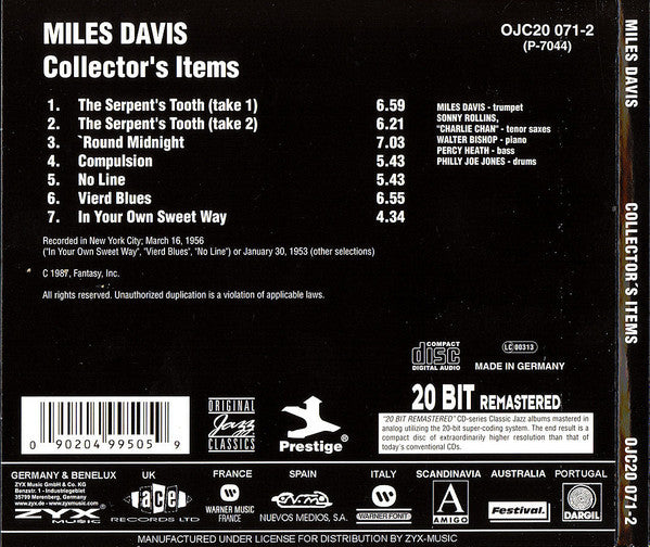Miles Davis : Collectors' Items (CD, Album, RE, RM, Dig)